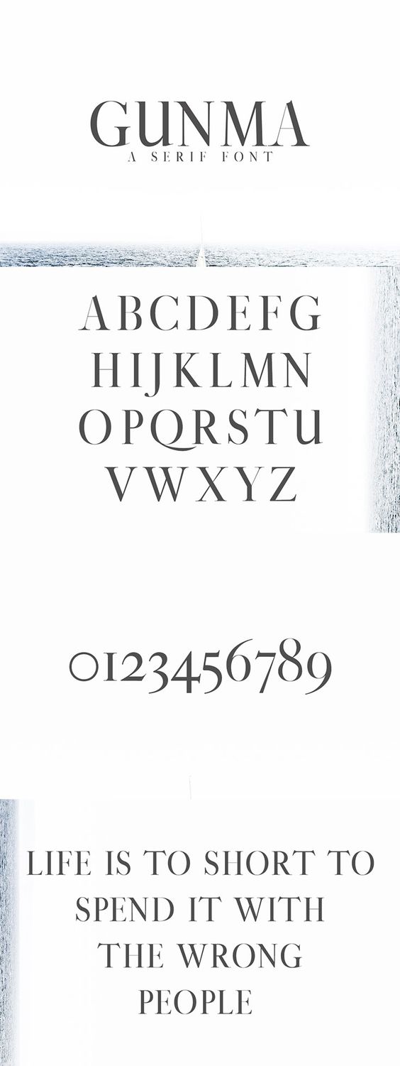 免费gunma serif字体是一个令人惊讶的衬线字体来.它只有大写和数字.
